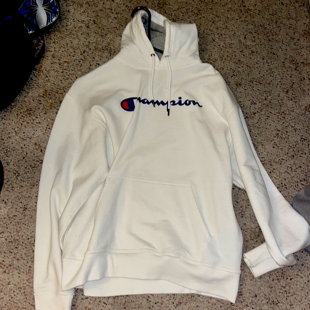 WHITE CHAMPION HOODIE
